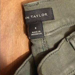 Ann Taylor skinny ankle olive denim